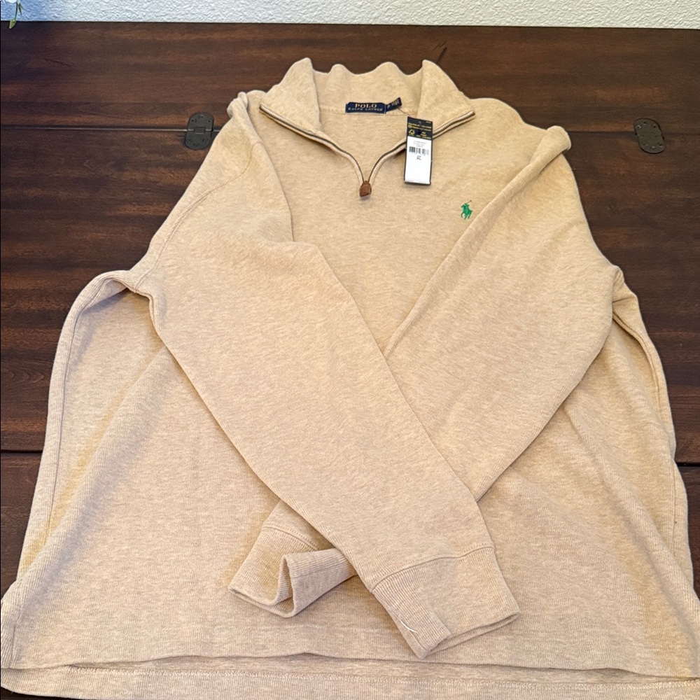 Ralph Lauren Tan Zip-Up Sweater